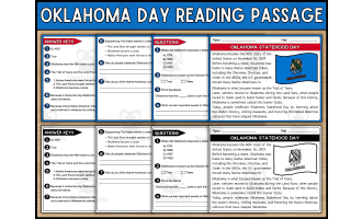 Oklahoma Day Reading Comprehension Passages and Questions