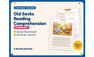 Old Socks Reading Comprehension Worksheet – 2nd Grade Practice