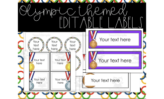 Olympic Themed Editable Labels