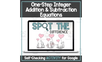 One-Step Integer Equations (Addition & Subtraction) - Digital Self-Checking Valentine's Day Activity