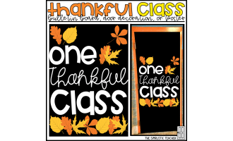 One Thankful Class Fall Bulletin Board Kit, Door Decoration Set, or Poster