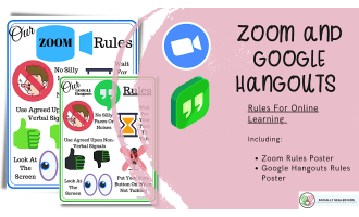 Online Learning Posters | Zoom Rules and Google Hangouts Rules