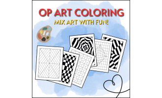 OP ART WORKSHEETS!! (5 MODELS)