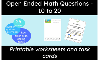 Open Ended Math Word Problems from 10-20