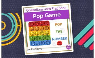Operations with Fractions Activity | Add Subtract Multiply Divide Pop Game