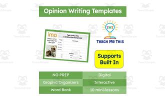 Opinion Writing Templates | Digital Graphic Organizers
