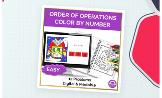 Order of Operations Color by Number: Digital & Printable