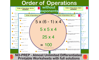 Order of Operations without exponents  -PEMDAS / BODMAS / BEDMAS