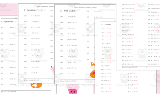 Order of Operations Worksheet  with Valentine's Day Theme