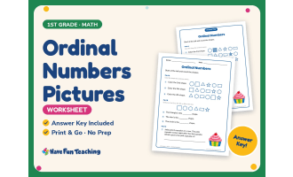 Ordinal Numbers Pictures Worksheet – 1st Grade Counting Practice