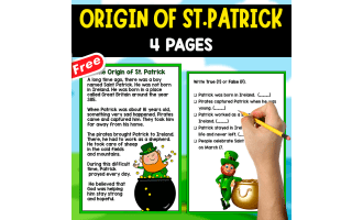 ORIGIN OF ST. PATRICK | TEXT + QUESTIONS