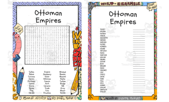 Ottoman Empires word search & scramble