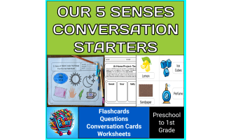Our 5 Senses Lesson, Flashcards, & Conversation For Kindergarten & 1st