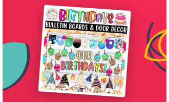 Our birthdays!: Cupcakes Birthday Bulletin board And door Decor kit