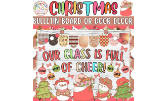 Our Class is Full: Cowboy Christmas Bulletin Board or Door Decor Kit