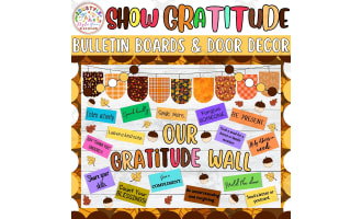 Our Gratitude Wall: Thanksgiving and Fall Bulletin Board or Door Decor