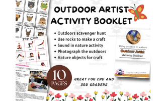 Outdoor Art Creator Activity Booklet, 2nd and 3rd grade, printable for kids, outdoor activities for kids, Girl Scout Badge Resource