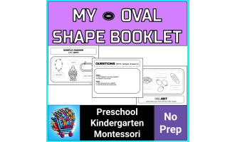 Oval Tracing & Coloring Worksheets for Kindergarten, Montessori & PreK