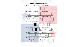 Panama Spelling List