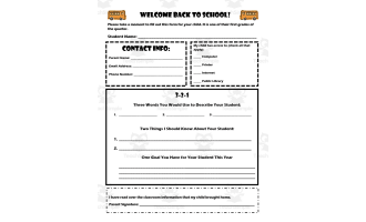 Parent Inventory 3-2-1 Worksheet