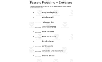 passato prossimo italian exercises worksheet