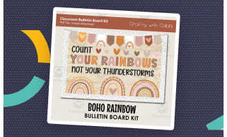 Pastel Boho Rainbow – Bulletin Board & Door Decor