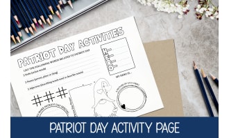 PATRIOT DAY ACTIVITY SHEET, 9-11 WORKSHEET, DRAWING PROMPTS HOMESCHOOL
