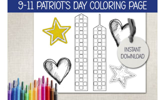 PATRIOT DAY COLORING SHEET, 9-11 CRAFTS FOR KIDS, SEPTEMBER 11TH ART