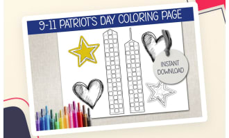 PATRIOT DAY COLORING SHEET, 9-11 CRAFTS FOR KIDS, SEPTEMBER 11TH ART