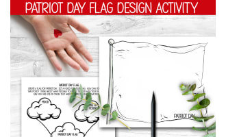 PATRIOT DAY FLAG, 9-11 DRAWING ACTIVITY, SEPTEMBER 11TH CRAFT FOR KIDS
