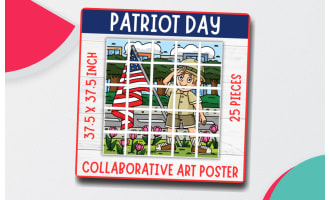 Patriot day September 11 collaborative poster, 9.11 coloring Craft art
