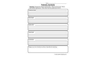 Patriotic Symbols Worksheet
