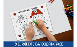 Patriot's Day Activity, 9-11 Coloring Page, First Responder Unit,