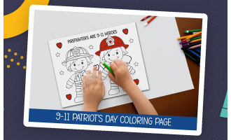 Patriot's Day Activity, 9-11 Coloring Page, First Responder Unit,