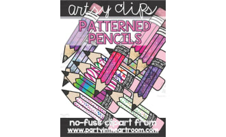 Patterned Pencils Clipart