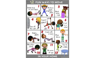 PE Home Poster Visuals: 12 Fun Ways to Move