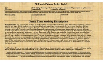 PE Puzzle Palooza Activity: Agility