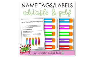 Pencil Themed Name Tags