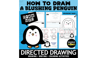 Penguin Directed Drawing | How To Draw Winter Animal Art Activities