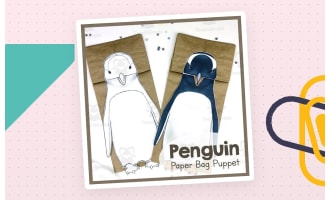 Penguin | Paper Bag Puppet | Animal Craft