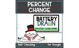 Percent Change Self-Checking Digital Holiday - Winter - Christmas Activity