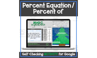 Percent Equations - Percent of - Christmas - Holiday Digital Self-Checking Activity