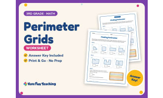 Perimeter Grids Worksheet – 3rd Grade Geometry & Measurement Practice