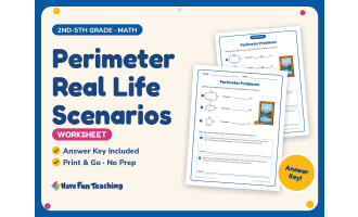 Perimeter Real Life Scenarios Worksheet – 2nd-5th Grade Measurement