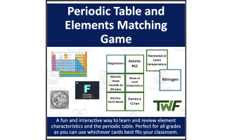Periodic Table and Elements Card Matching Game - Middle & High School