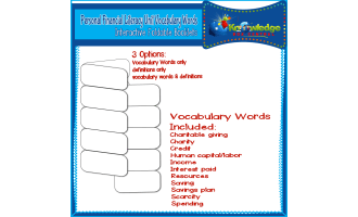 Personal Financial Literacy Unit Vocabulary Words Interactive Foldables for 3rd Grade – EBOOK