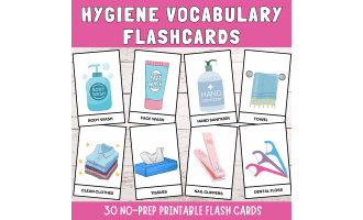 Personal Hygiene Vocabulary flashcard Daily Care Grooming Activity