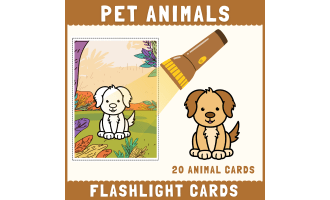 Pet animal flashlight cards hidden picture reveal science activity