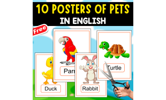 PETS IN ENGLISH | 10 Free Posters in English