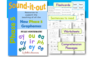 Phase 5 New graphemes Phonic Worksheets and Flashcards